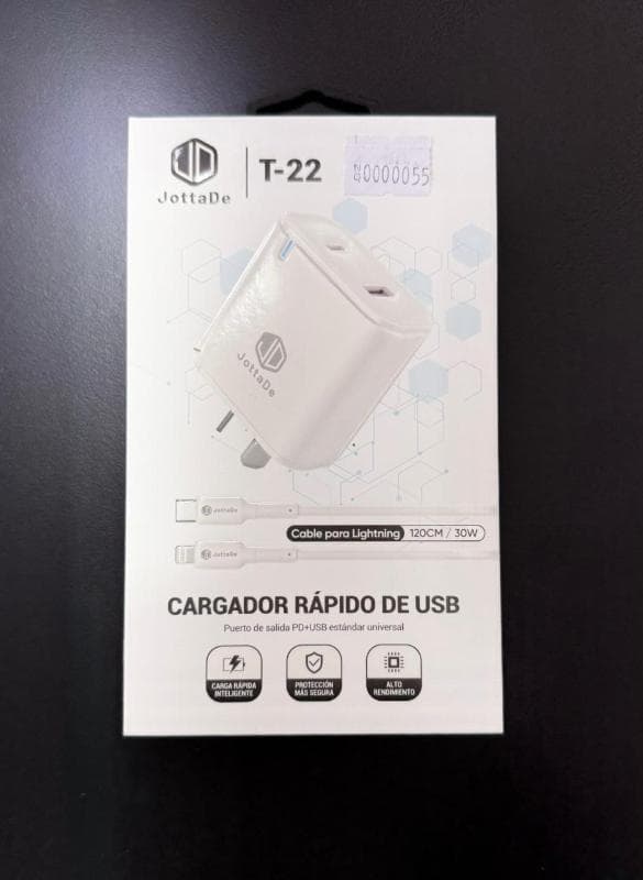 Accesorio CARGADOR RAPIDO JD T22 IPHONE