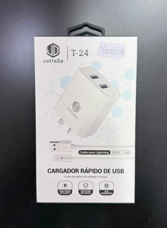 Accesorio CARGADOR JD T24 IPHONE 2.4