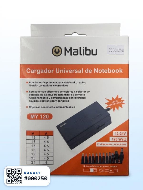 Accesorio CARGADOR DE NOTEBOOK UNIVERSAL MALIBU