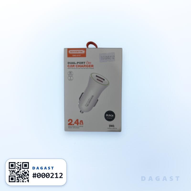 Accesorio CARGADOR DE AUTO SOMOSTEL 2,4A A107