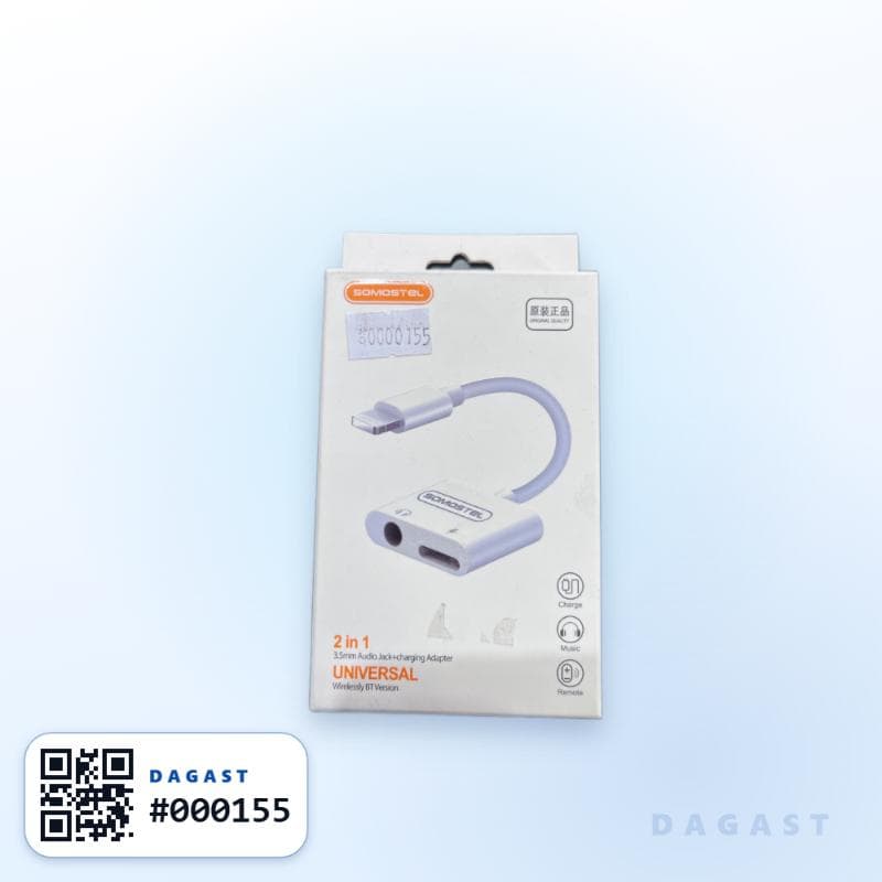 Accesorio ADAPTADOR SOMOSTEL 2 EN 1 IPHONE CARGA Y AUDIO