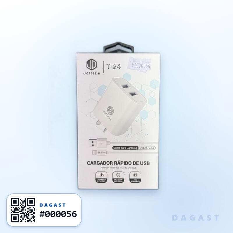 Accesorio CARGADOR JD T24 IPHONE 2.4