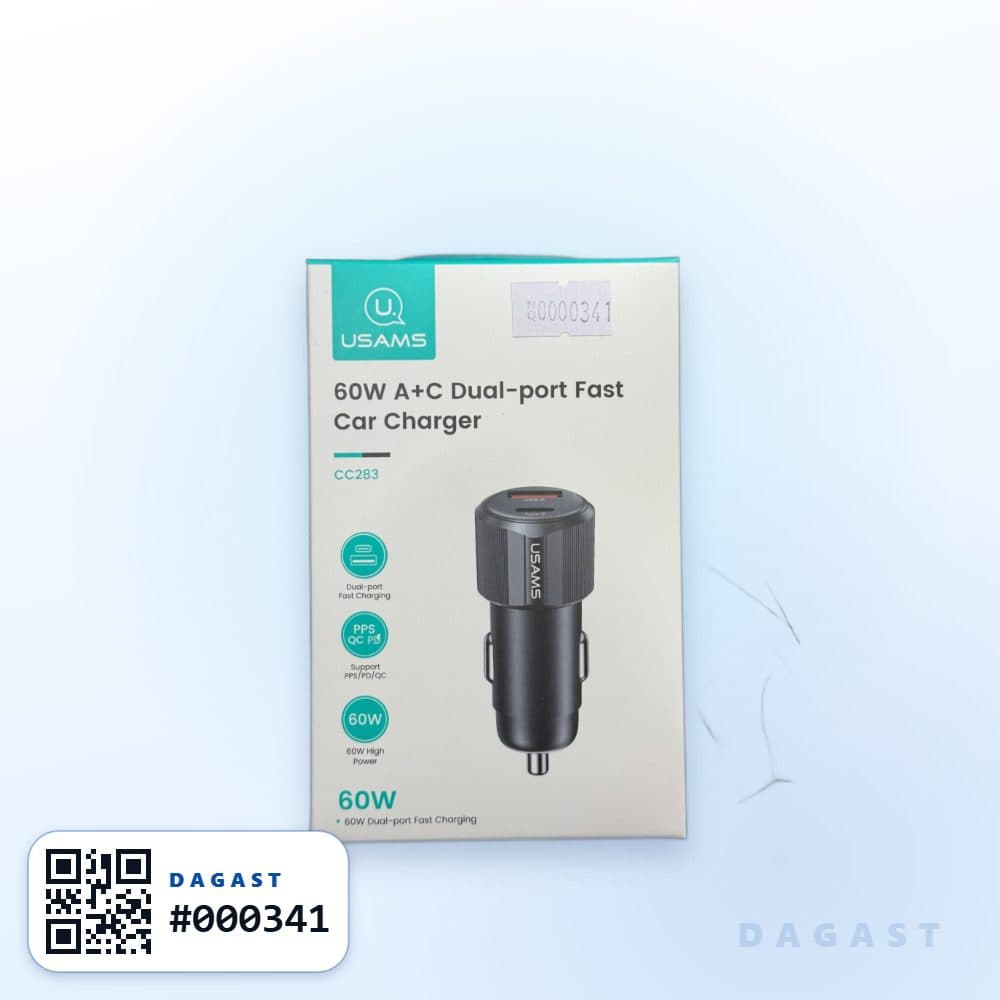 Accesorio CARGADOR DE AUTO USAMS 60W USB+C DUAL