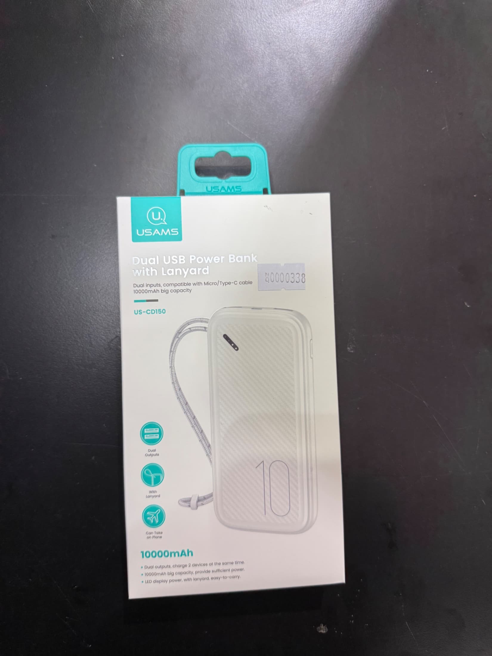 Accesorio CARGADDOR PORTATIL USAMS US-CD150 10000MAH DOBLE USB