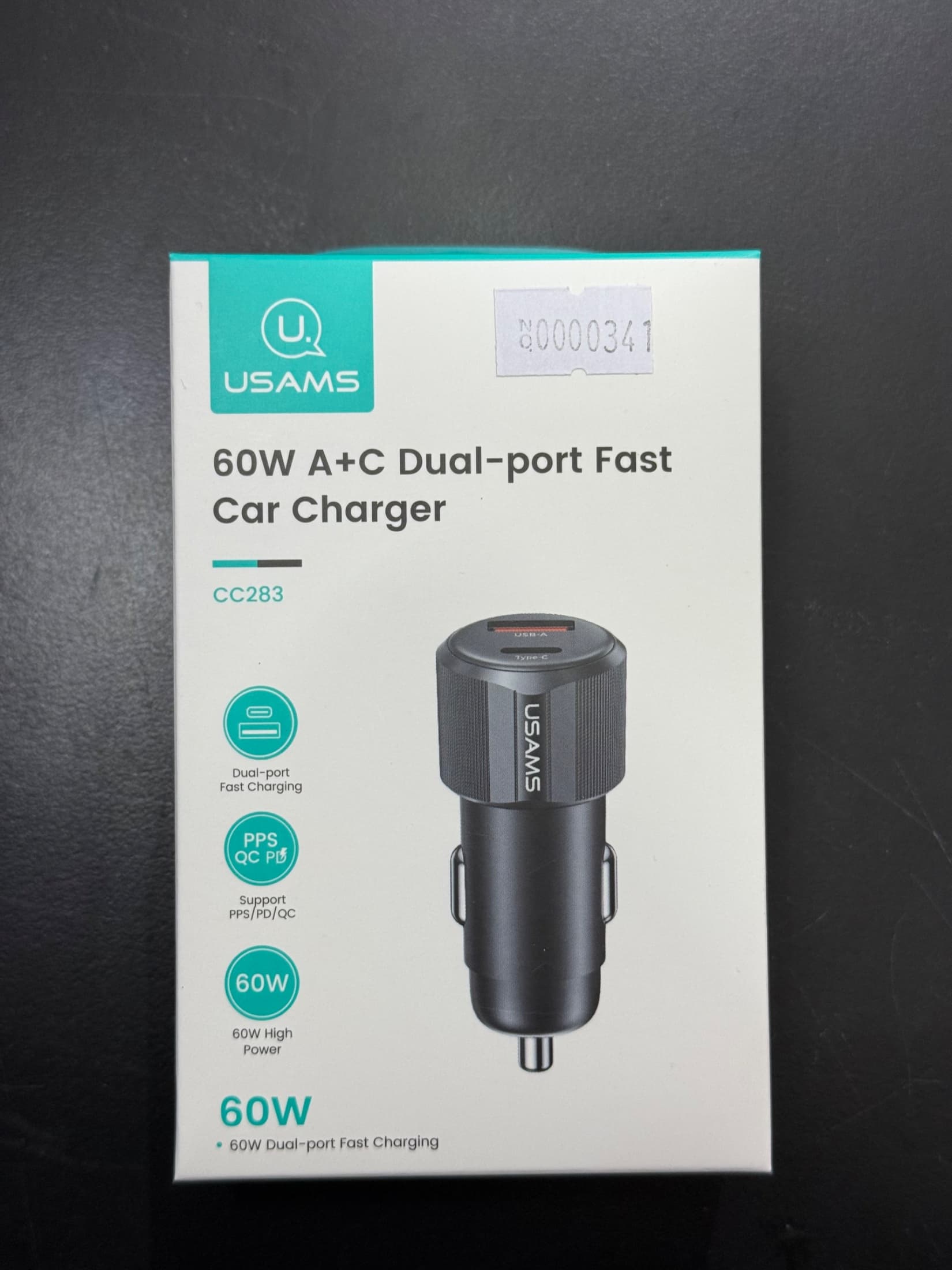 Accesorio CARGADOR DE AUTO USAMS 60W USB+C DUAL